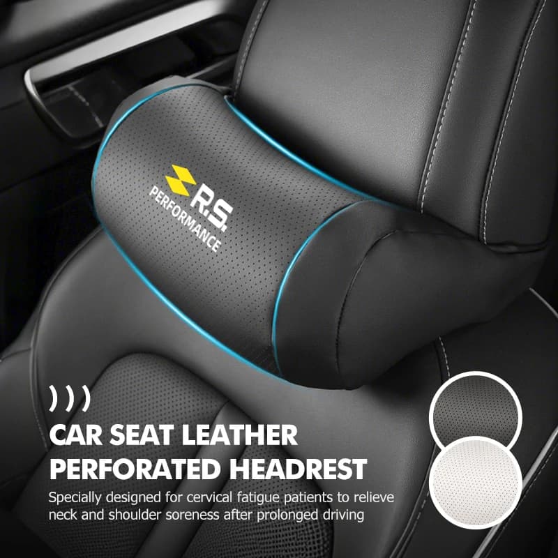 Car Neck Pillow Leather Pack Headrest Pain Relief Lumbar Pillow For Renault Clio Arkana Captur Twingo Talisman RS Logan Duster