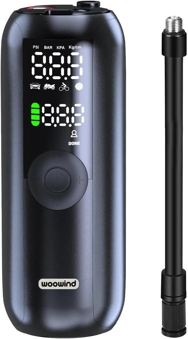 Gonfiatore portatile per pneumatici Pompa ad aria da 150 PSI per auto, bici, moto - Indicatore digitale, luce a LED, spegnimento automatico, gonfiaggio di 1 minuto