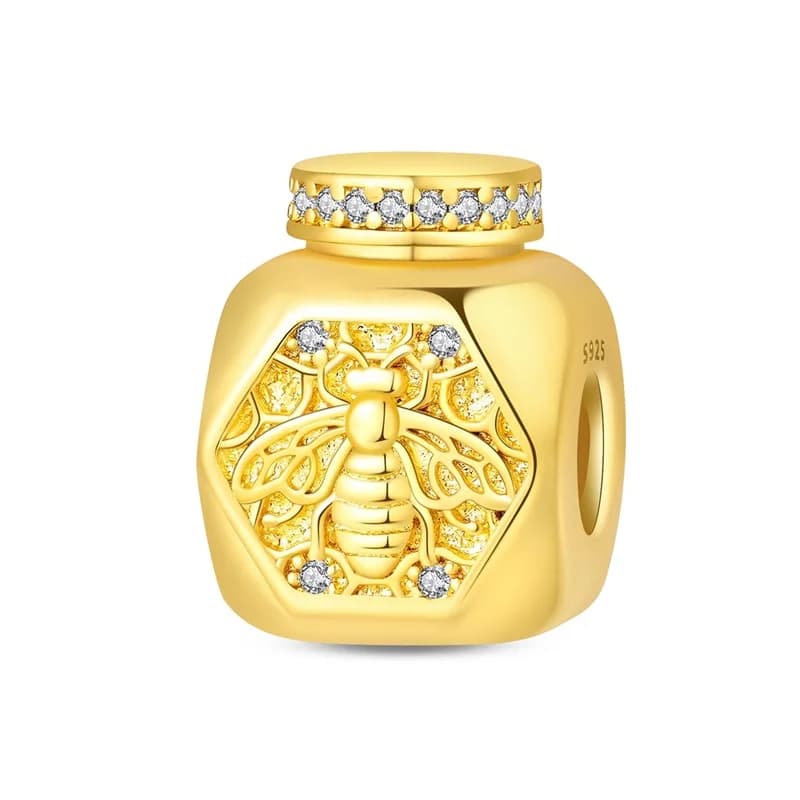 925 Sterling Silver Exquisite Honey Pot Charms Bead Sparkling Zircon Dangle Fit 3mm Original Bracelet DIY Women Birthday Jewelry