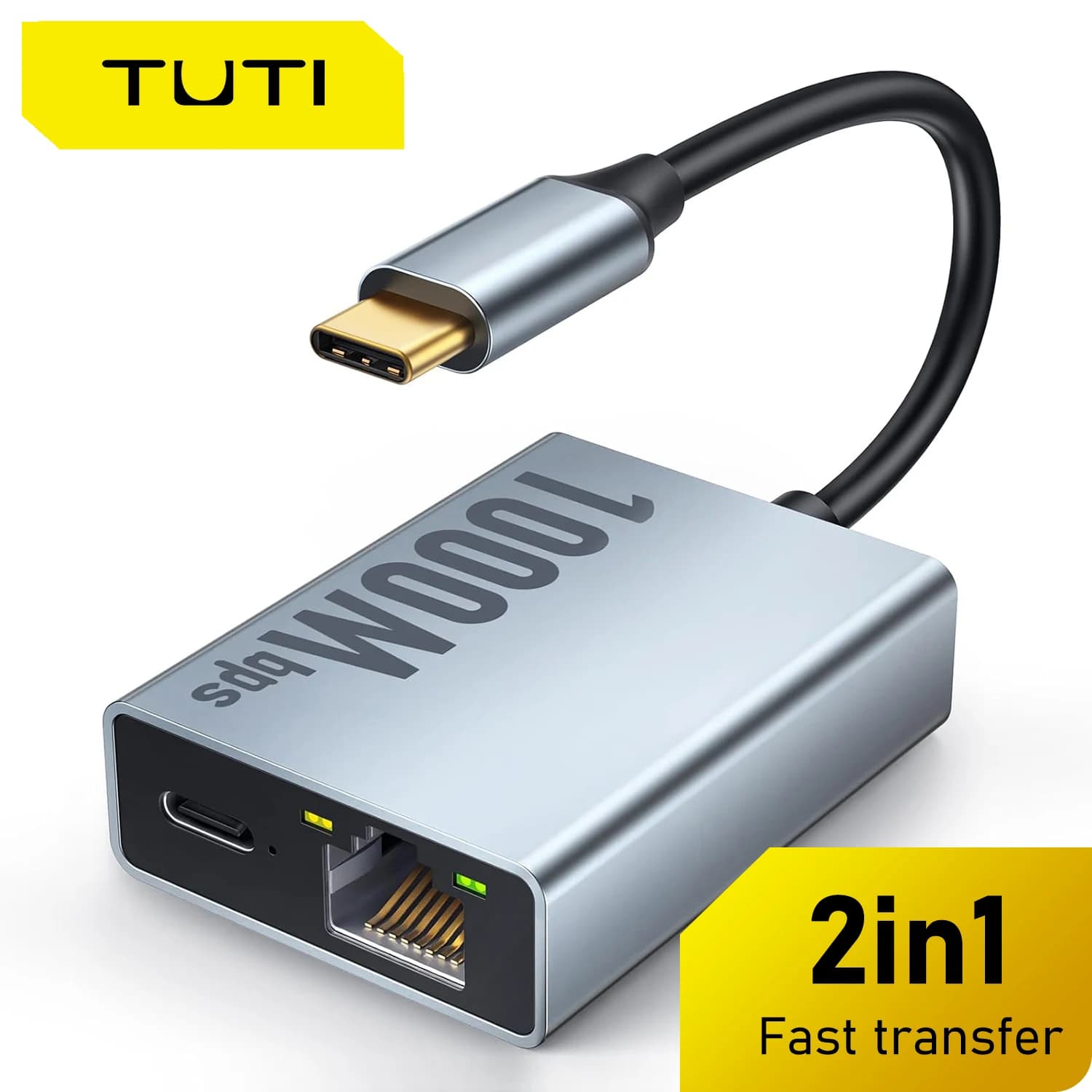 Adattatore di rete Ethernet da USB C a RJ45, compatibile con Chromecast Google TV (HD/4K), laptop, tablet - Nastro adesivo incluso