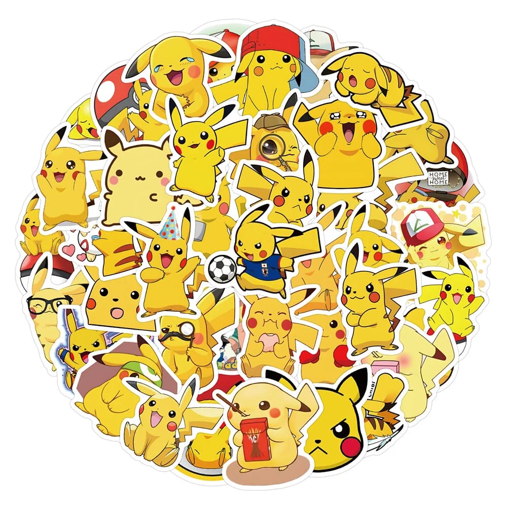 10/30/60PCS Pokemon Cute Pikachu adesivi per bambini fai da te Skateboard Notebook bicicletta Laptop valigia divertenti decalcomanie Graffiti giocattoli