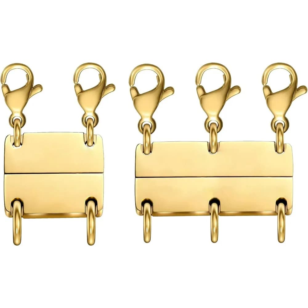 Chiusura per collana Chiusura per gioielli a strati Separatore in oro e argento 18 carati per collane e catene impilabili