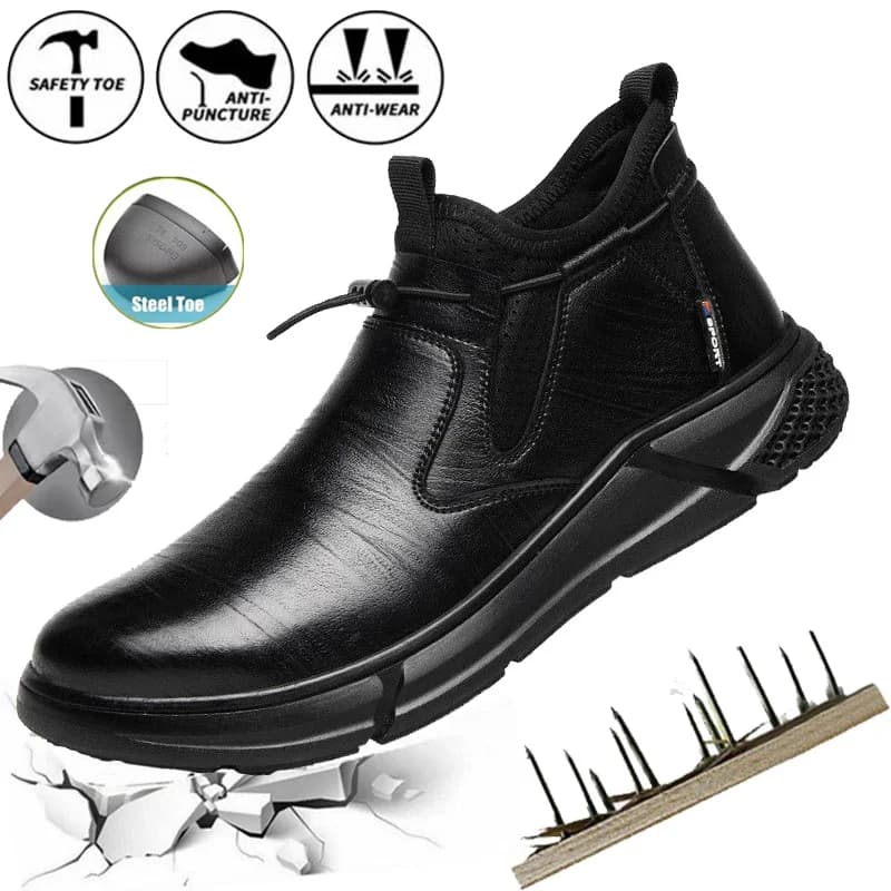 Scarpe da Lavoro Antinfortunistiche per Uomo con Punta in Acciaio, Resistenti all'Acqua, Leggere e Resistenti all'Usura, Ideali per Escursionismo