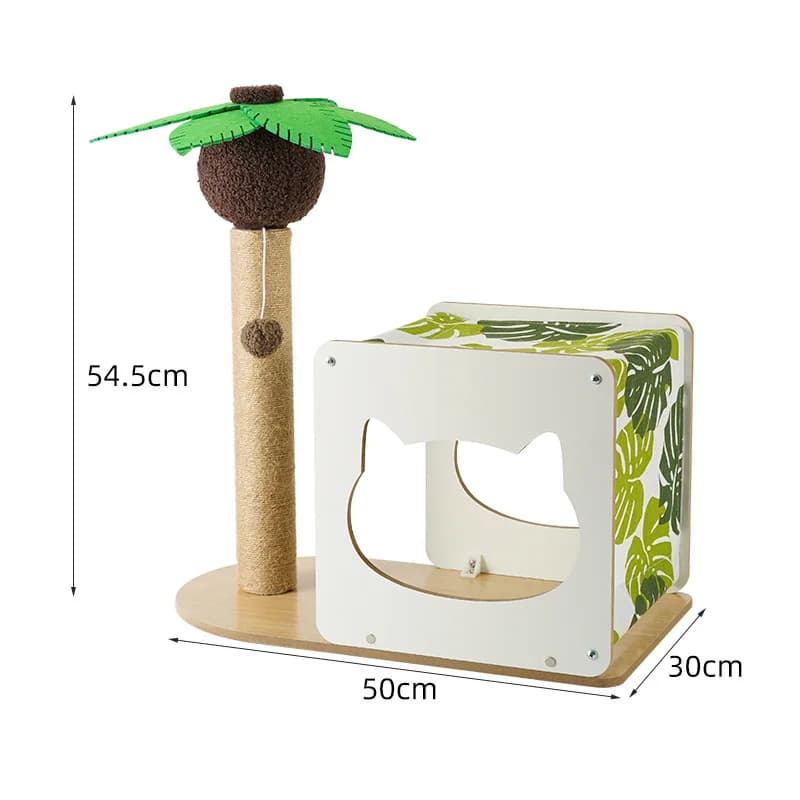 Cat Tree Solid Wood Space Saving Multi-Level for Home for Indoor Sturdy Construction, Cat Climbing Frame Tower