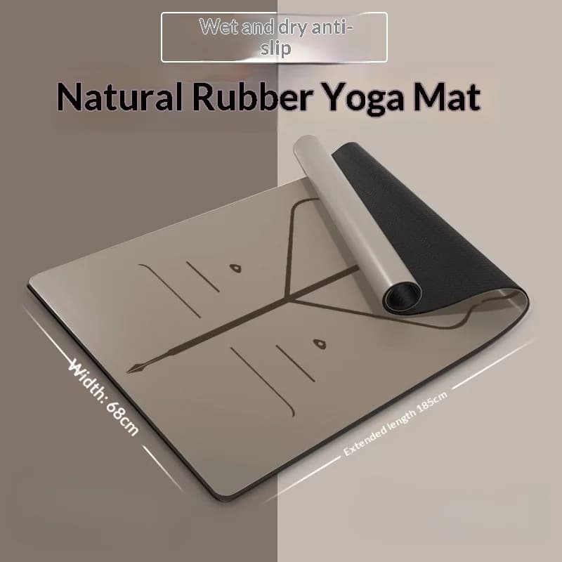 PU rubber yoga mat premium extra thick extra wide silent shock absorption home fitness dance blue green