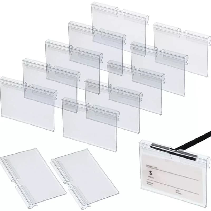 1 confezione H4.5cm cartellino del prezzo in plastica cartellino etichetta espositore supporto per gancio rack in filo per supermercato in PVC trasparente