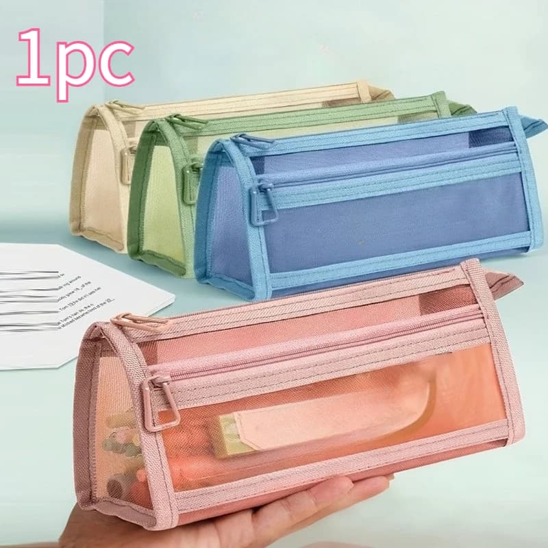 Astuccio trasparente con divisori – Scatola organizer personalizzabile con griglia per la scuola, regalo per il ritorno a scuola per studenti
