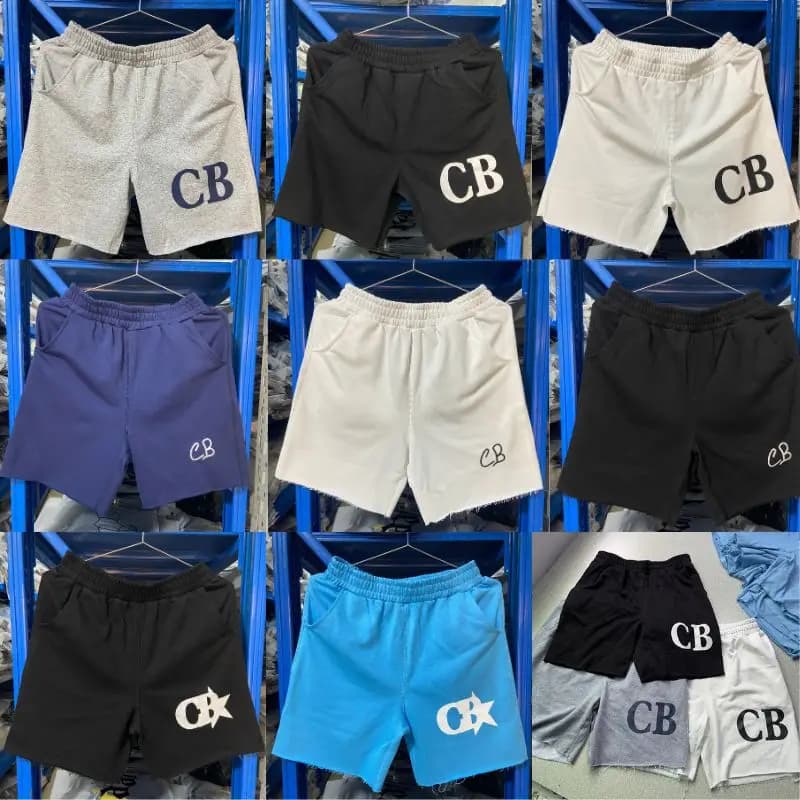 Foto reale Uomo DonnaStreetwear Estate CB Logo Cotone Stampa stella Pantaloncini in vita elastica Pantaloni sportivi con orlo ampio e casual