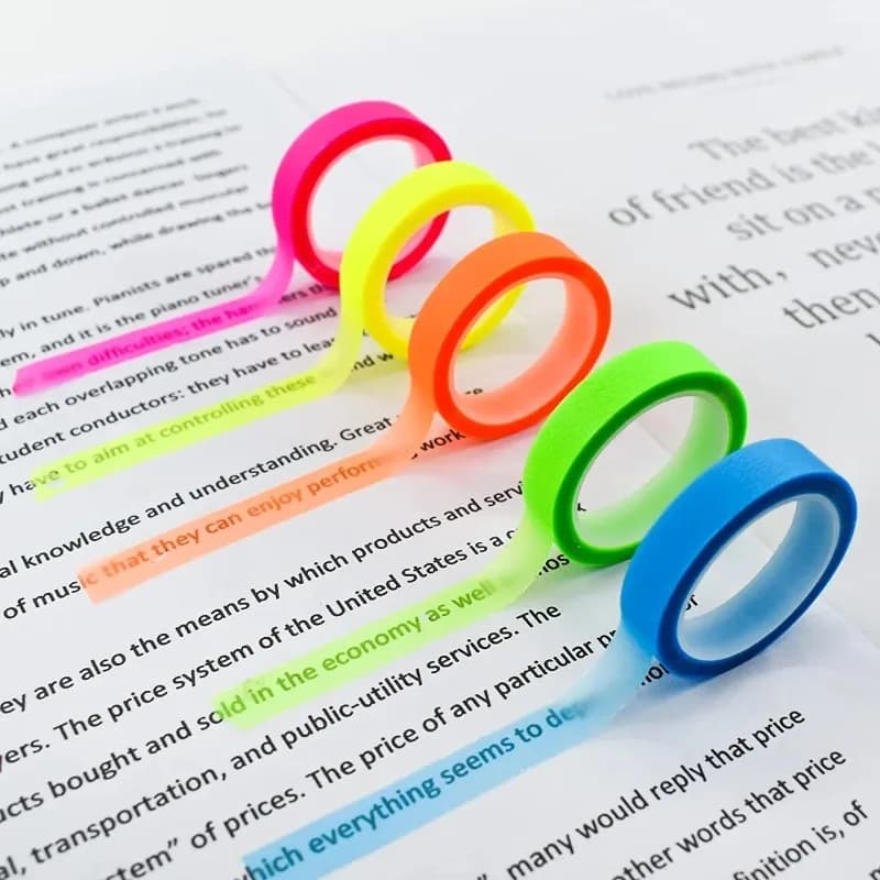 5 adesivi indice nastro adesivo trasparente strappabile note adesive adesivo fluorescente scrivibile impermeabile a cinque colori