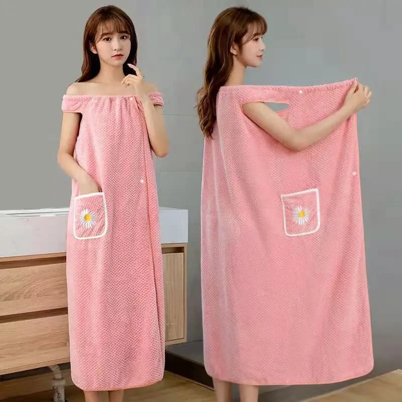 Women's Bathroom Towel Wrap wearable for home Adults Water Absorber Polyester Dry Hair skirt Long style bath washable Bathrobe