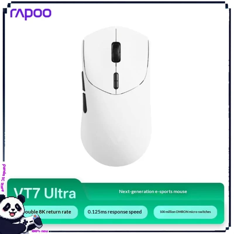 Mouse da Gaming Wireless Rapoovt7 Ultra, Dual 8k Nearlink Paw3950, Leggero, per Esports, Lunga Portata, Accessori per FPS, Csgo Apex