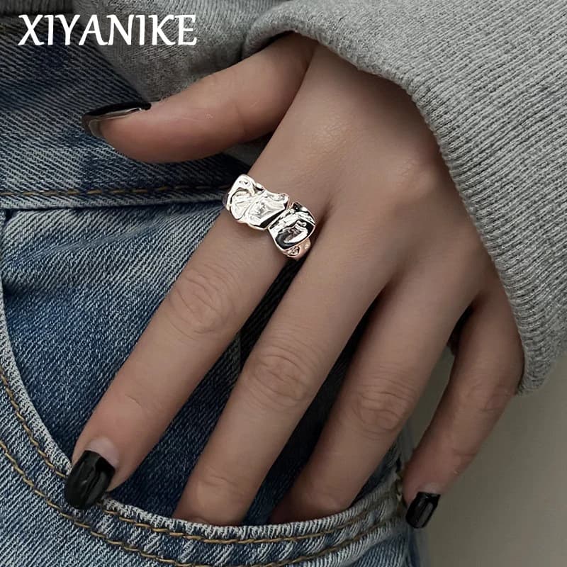 XIYANIKE estate irregolare Lava polsino anelli per le donne ragazza Hip Hop moda nuovi gioielli amico regalo festa anillos mujer