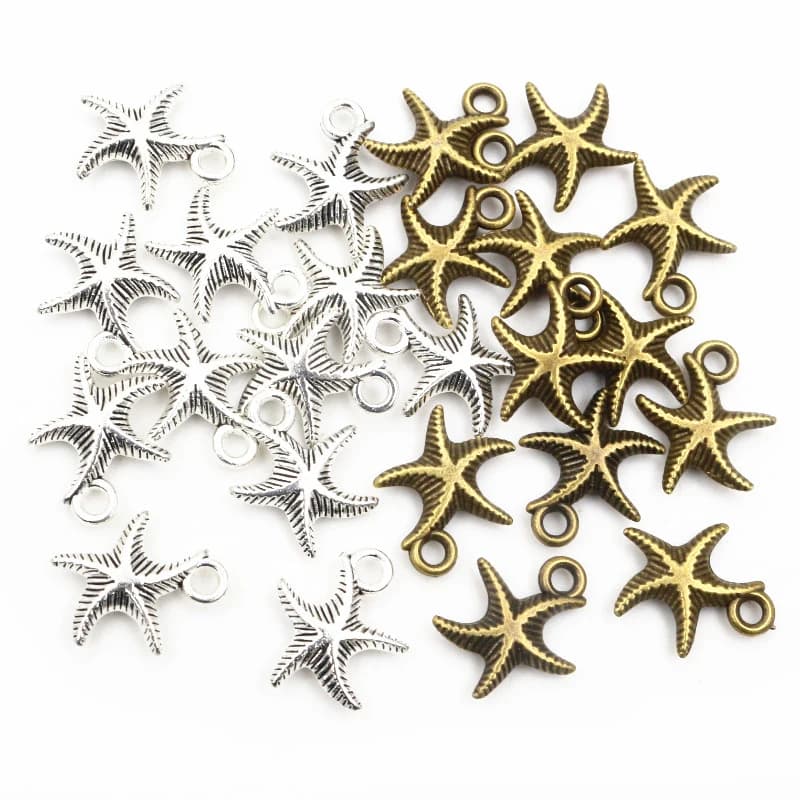 16x13mm 20pcs Argento Antico Placcato Bronzo Placcato Starfish Fascini Del Pendente Fatti A Mano: FAI DA TE per il braccialetto collana