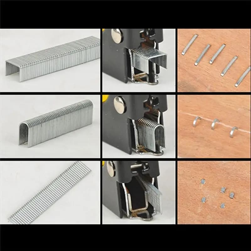 *ABKM 2 Pezzi Cucitrice Telaio per Mobili 1 Chiodatrice Cucitrice 80 Punti metallici Strumento per Legno Strumento di Fissaggio manuale Cucitrice in Acciaio Arancione
