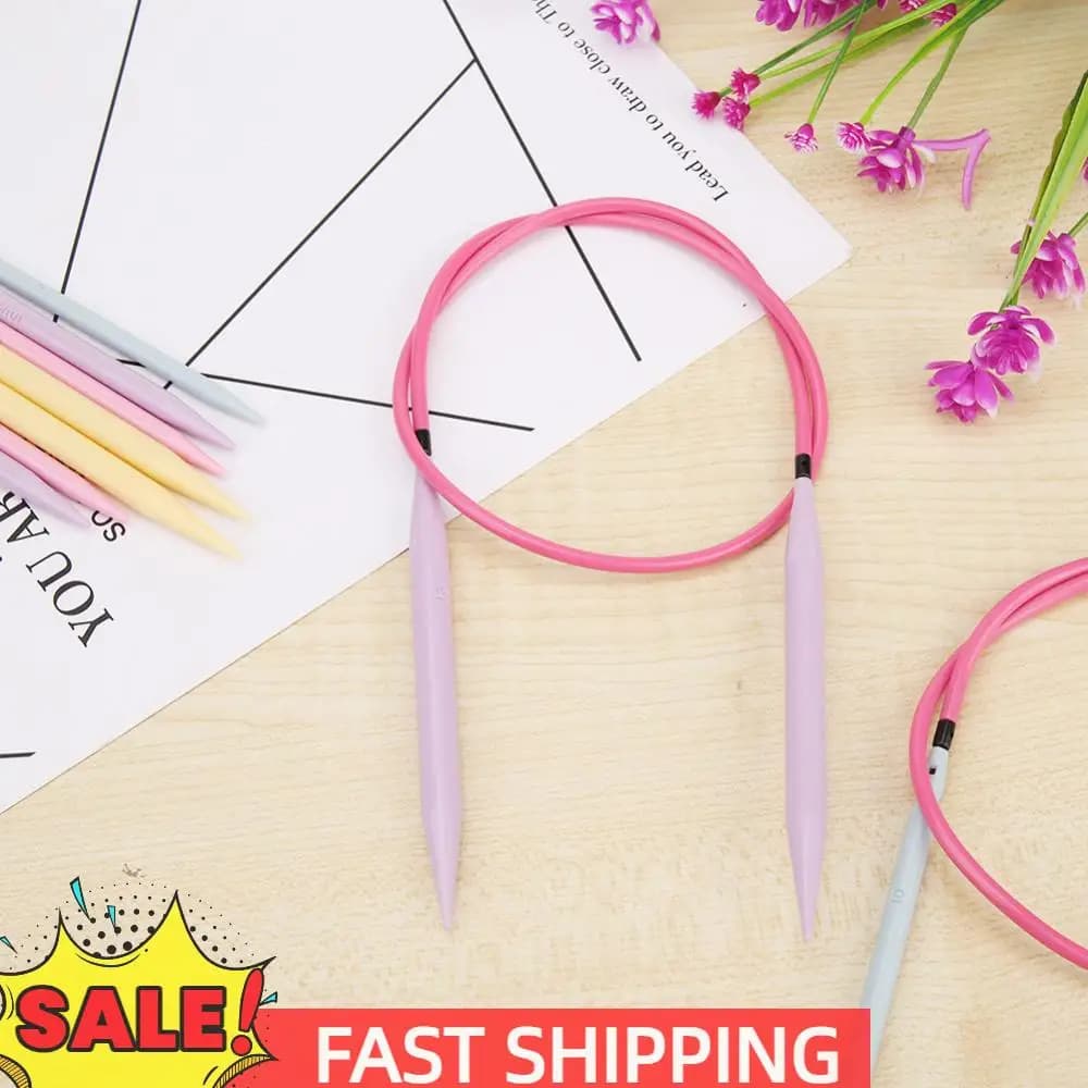 10 paia di anelli per ago da maglia circolari in plastica ABS con testa di cambio con custodia, accessorio per la casa, sciarpa maglione fai da te