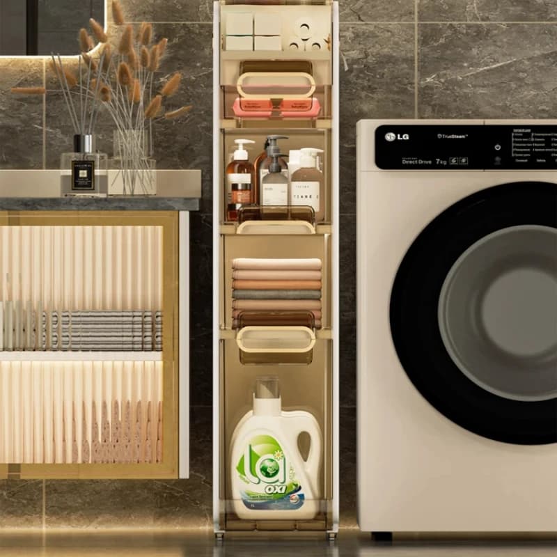 Gap Drawer Storage Cabinet Bathroom and Toilet Organizer Multi-Layer Plastic Storage Shelf No Installation Needed