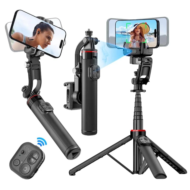 Stabilizzatore per treppiede per telefono C22 AI Gimbal per selfie stick a 2 assi per telefoni con tracciamento AI, 360 ° Rotazione per Android e IPhon