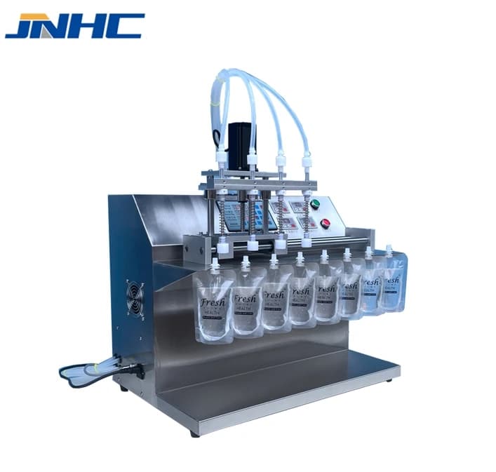 Filler for self-supporting bags with large flow nozzle or anti-drop filler for laundry detergent with unpacked water