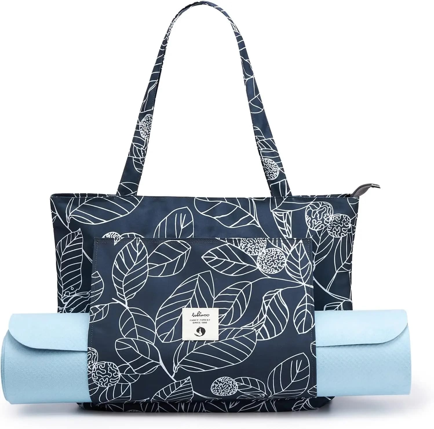 Borsa da yoga da donna con porta tappetino, borsa tote in tela per Pilates, viaggi, ufficio, spiaggia e allenamento