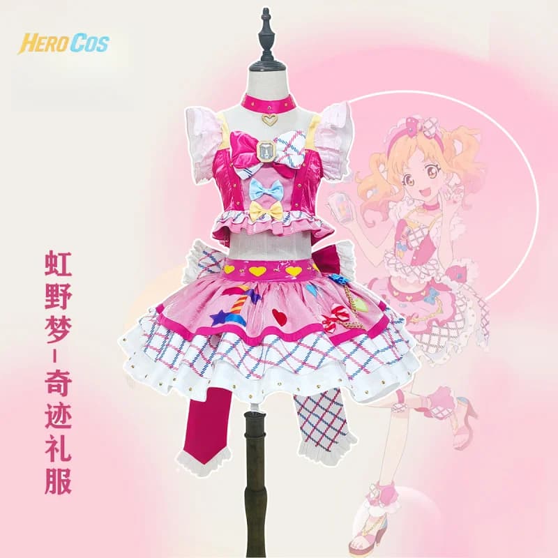 Aikatsu! Nijino Yume Costume Cosplay Abito miracolo Abito da torta Anime Uniforme da festa Hallowen Gioca a ruolo Abbigliamento Abbigliamento HERO Cos