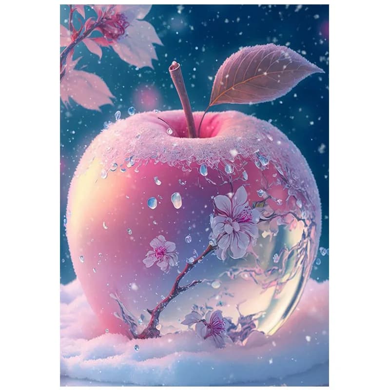 AB diamante punto croce Il fiore di pruno nel cartone animato mela ghiacciata 5D fai da te diamante ricamo strass pittura pittura diamante