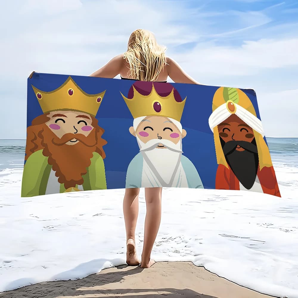 Asciugamano da Spiaggia e Bagno Magi ad Asciugatura Rapida, Leggero, Portatile, per Sauna, Campeggio, Reyes Magos, Piscina, Viaggi