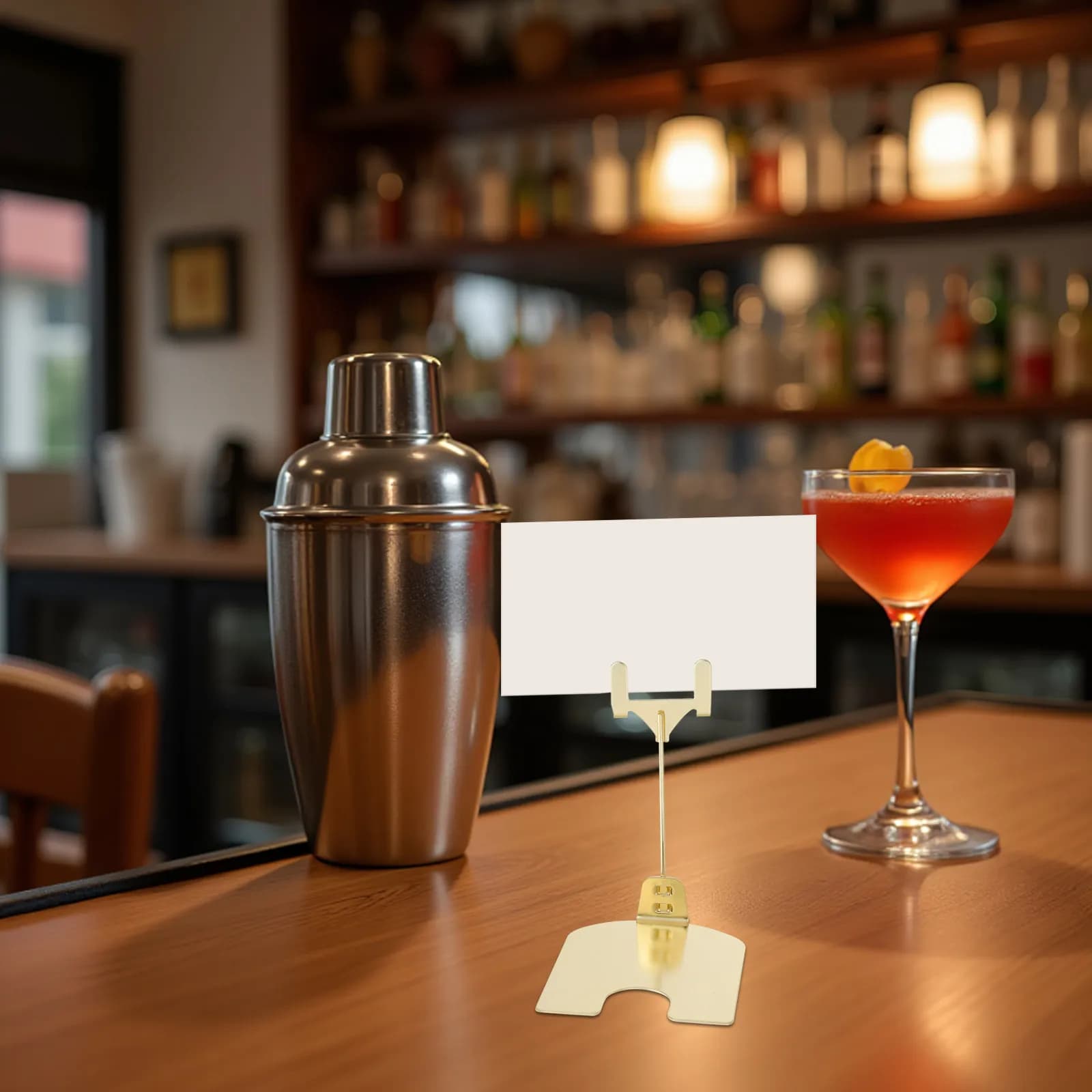 Set di 6 Eleganti Portaetichette da Tavolo con Morsetto per Esposizione Prezzi, Menu, Cartellini per Pasticceria, Espositore per Etichette, Porta Cartelli da Banco