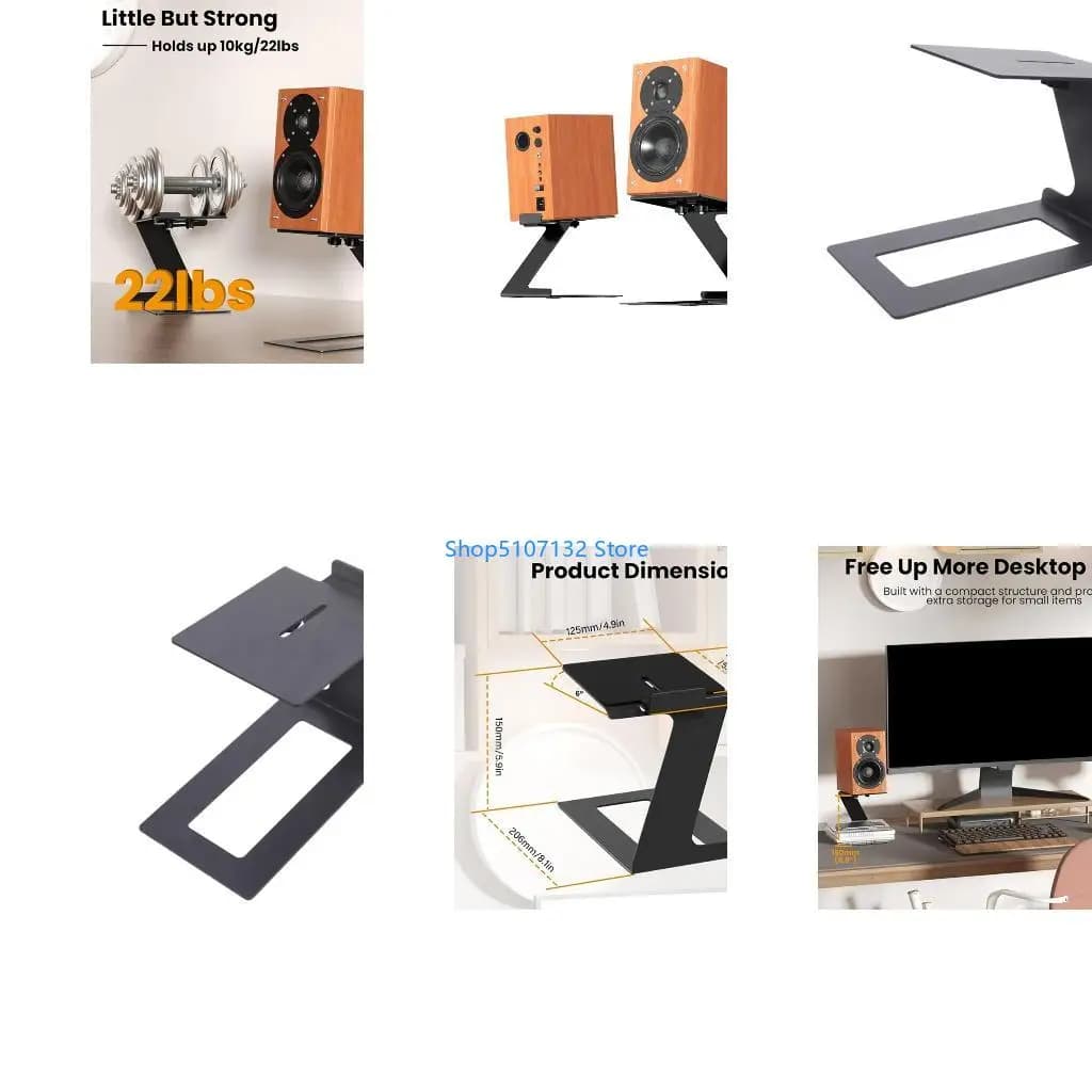 Supporto per altoparlante da tavolo 87HD Supporto per altoparlante con inclinazione 6° con cuscinetti per l'assorbimento per