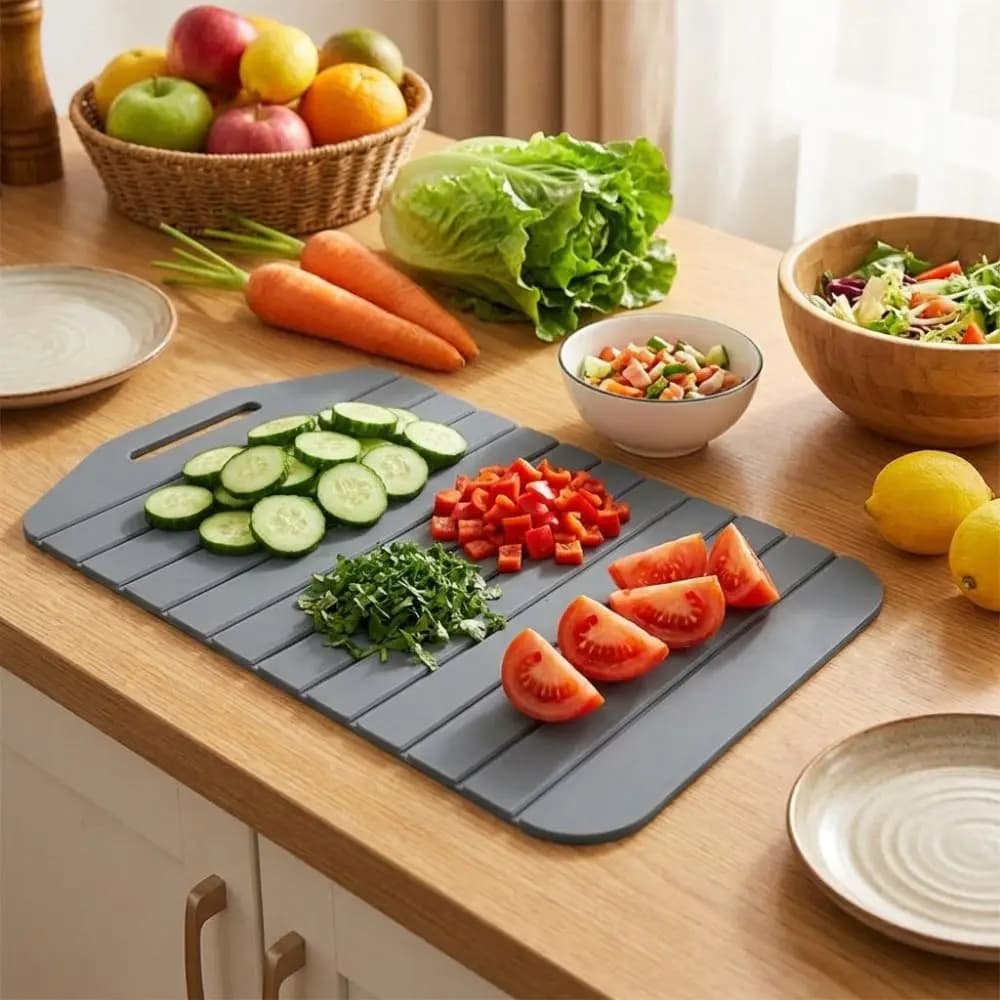 Tagliere Pieghevole Antiaderente con Impugnatura Antiscivolo in Silicone, Portatile e Flessibile per Preparazione Cibo e Cucina all'Aperto