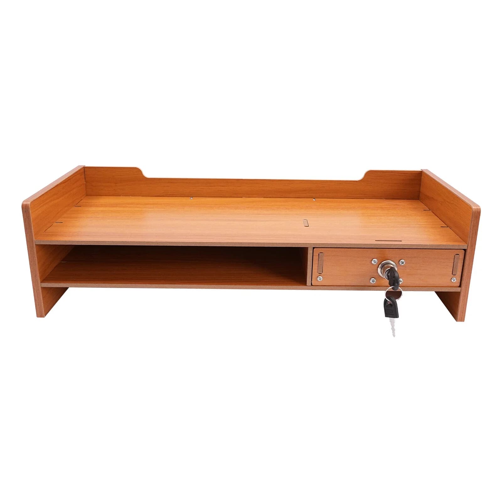 Monitor Stand Riser Computer Monitor Stand Wooden Shelf MDF Riser Rectangular Modern Desk Organizer Space Saving Ergonomic Adjustable Storage Rack Home Office Monitor Stand Riser