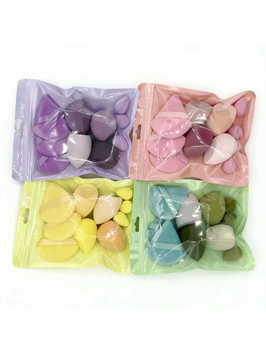 Set di 10 spugnette per trucco color macaron, mini spugnette in cotone, spugnette a pollice