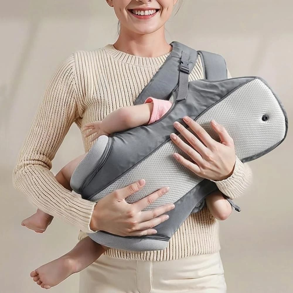 Zaino ergonomico per neonato con marsupio per neonato 4 in 1, facilmente regolabile, frontale, marsupio per seggiolino da anca, traspirante