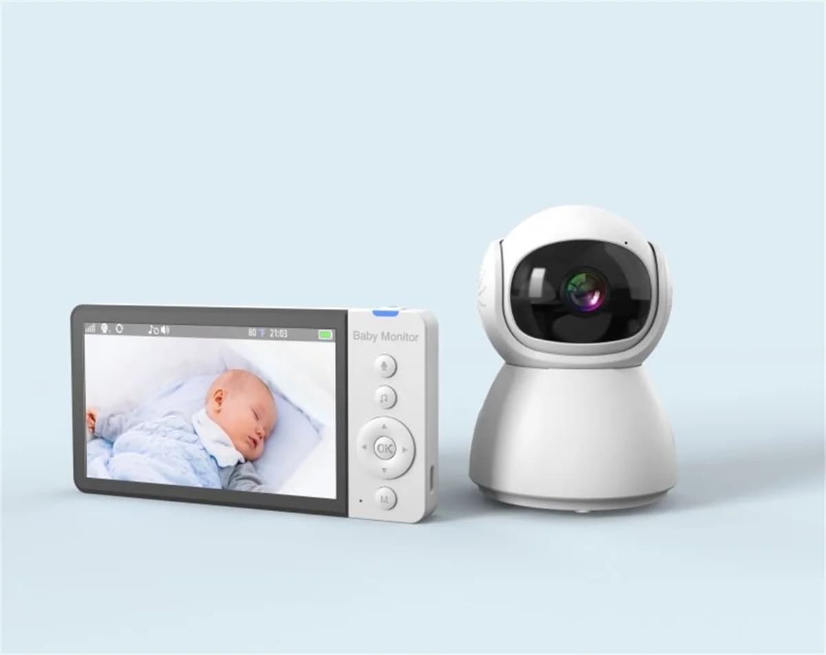 Baby Monitor Schermo IPS da 5 pollici 720p Citofono PTZ wireless Rilevamento del pianto Piano di alimentazione della mamma BabySitter Nanny Camera Scatta foto e video
