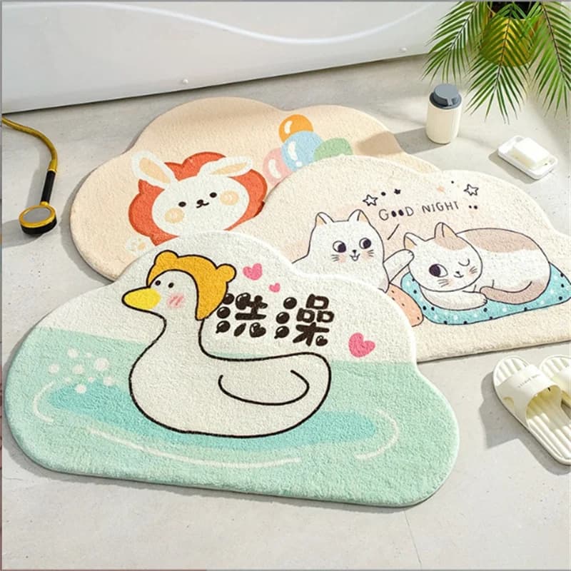 40x60cm Bathroom Floor Mat Imitation Cashmere Home Absorbent Non-Slip Entrance Mat Foot Mat for Bathroom