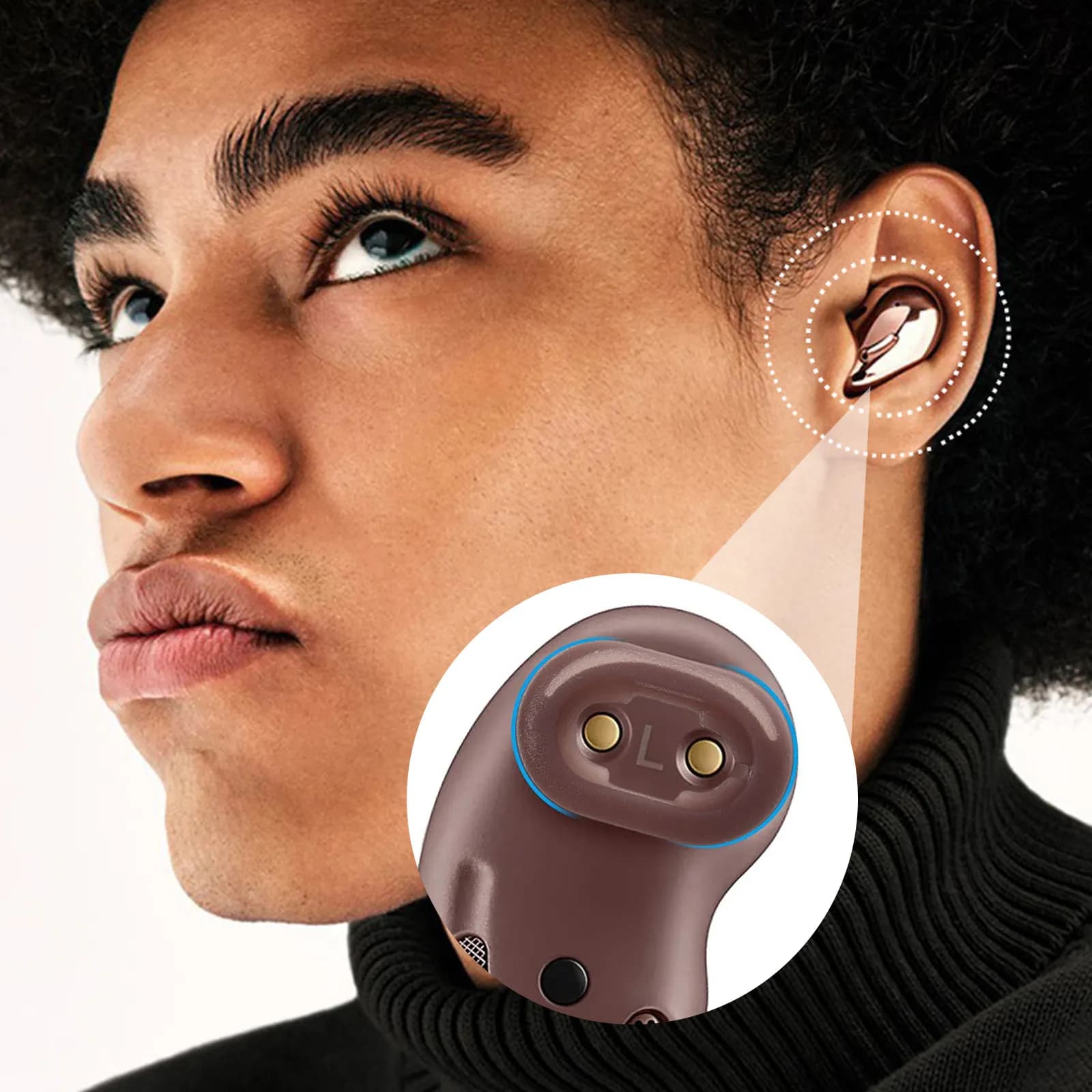 4 paia di punte auricolari in silicone di ricambio per auricolari wireless, comode, antiscivolo, lavabili, ecologiche, si adattano in modo sicuro durante l'uso.