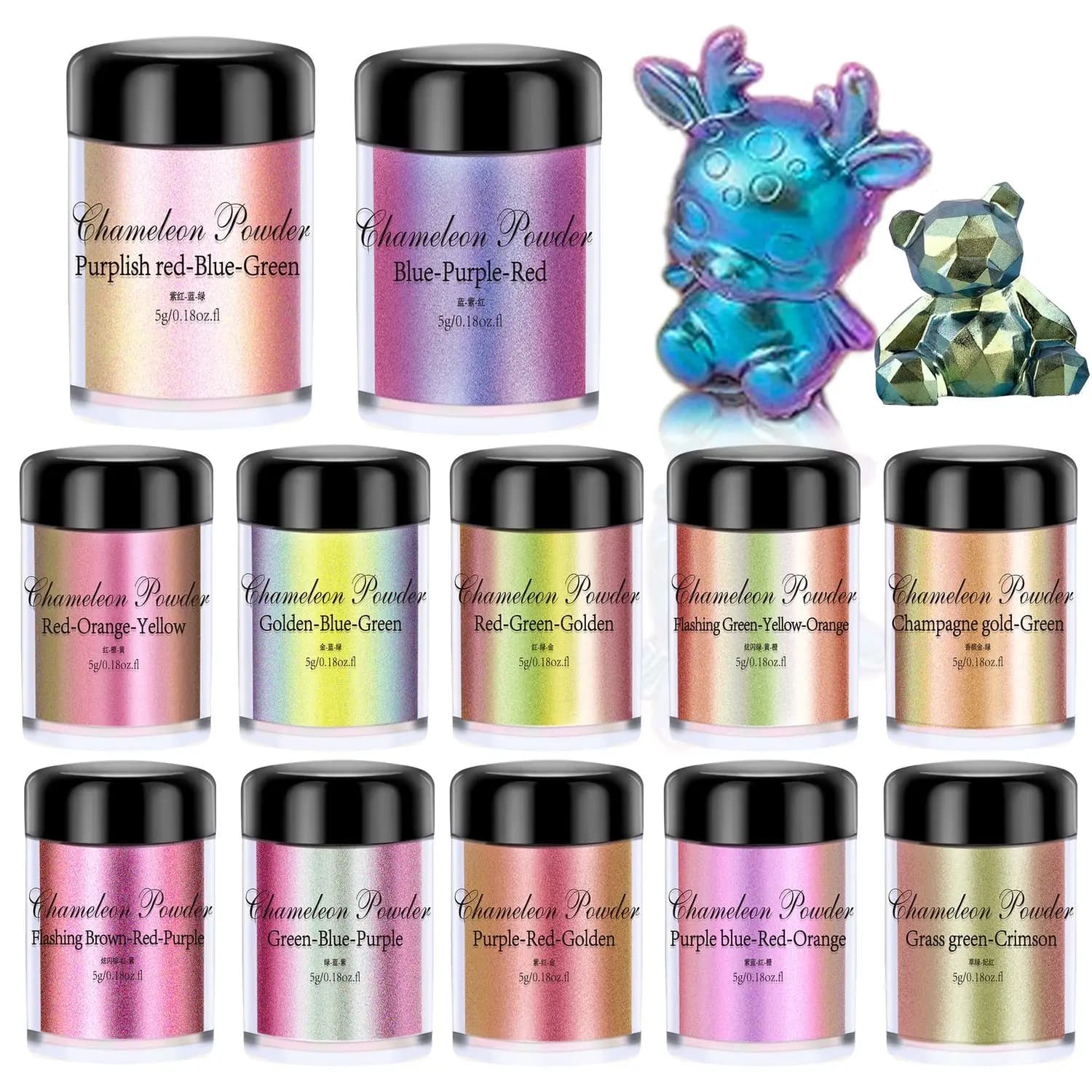 5g Chameleon Powder Nail Staining Mica Powder Colorant Resin Pigment Dye Pearlescent Pearl UV Resin Epoxy Jewelry Making