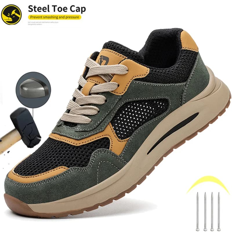 Scarpe protettive da uomo Scarpe con punta in acciaio Scarpe antinfortunistiche Scarpe da ginnastica da uomo di moda Scarpe da lavoro Scarpe da tetto indistruttibili resistenti all'usura
