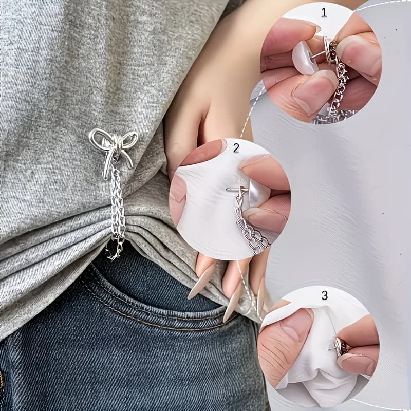 4pcs adjustable cuff clips, fixed buttons, no need for sewing, suitable for T-shirts, jeans, shirts, fashionable clothing button