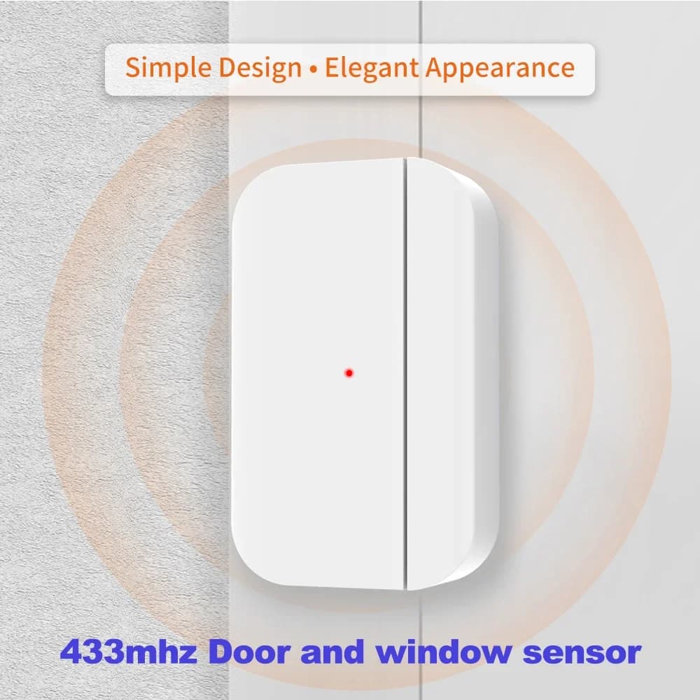 ACJ Wireless 433MHZ Sensore porta Finestra aperta o chiusa Rilevatori di allarme per sistema host di allarme domestico Batteria a lunga durata