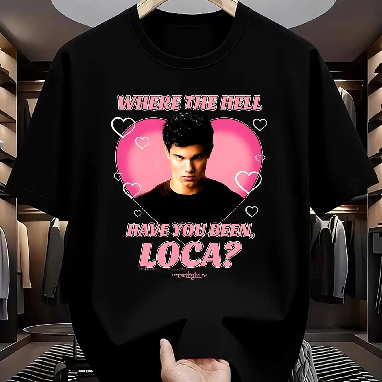 Vintage! Twilight Jacob Where The Hell Have You Been Loca Meme Print Men's T-Shirt Unisex Comfortable Material Daily Wear