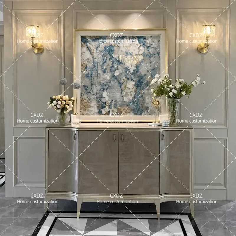 Modern Simple Entrance Cabinet Against Wall Storage Shelf for Living Room Dining Area Doorway Organizer Furniture