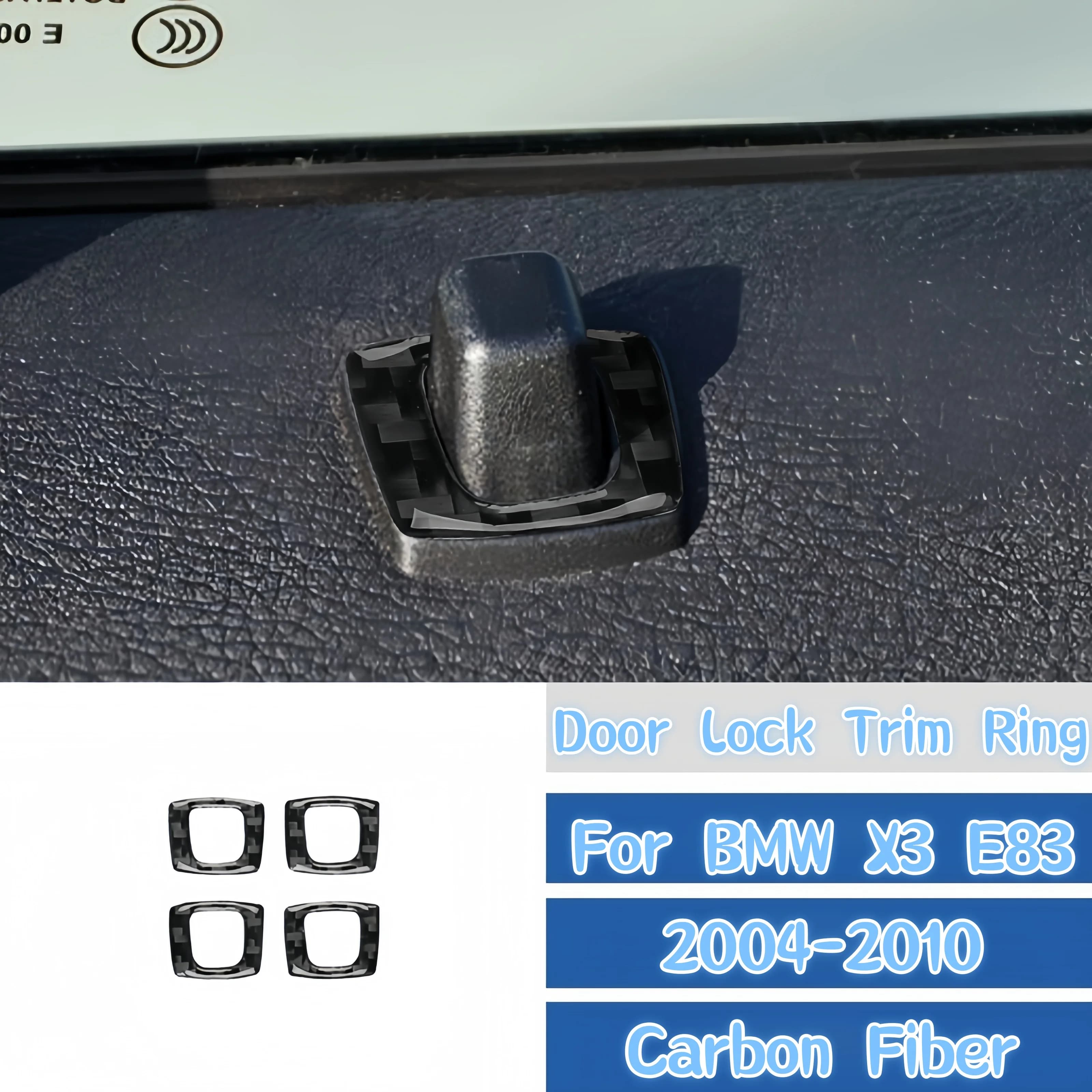 Per BMW X3 E83 2004-2010 Accessori interni per auto In fibra di carbonio Auto Door Lock Cerchio Anello decorativo Copertura Trim Adesivi
