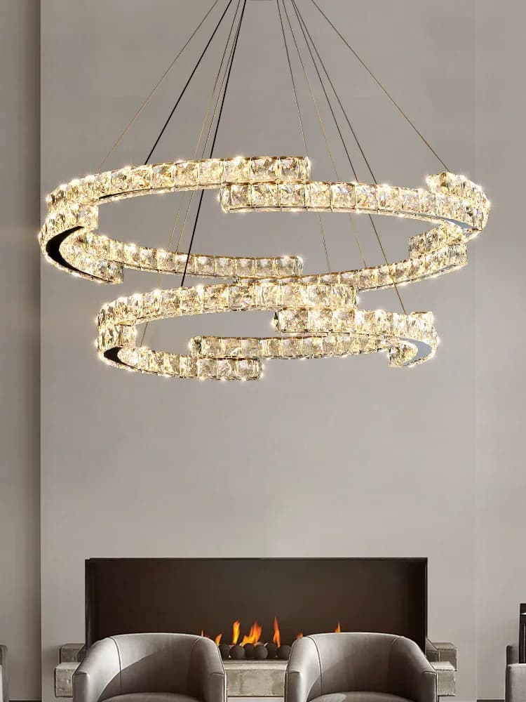 Lampadario a soffitto in cristallo ad anello di lusso italiano Lampada a sospensione moderna semplice per soggiorno 2022 Lampada a sospensione per camera da letto nuova