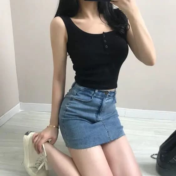 Spicy Girl Sports Tank Top Women's Slim Fit Inner Wear Outerwear Summer Fashion Commute Style Pure Color Backless Design