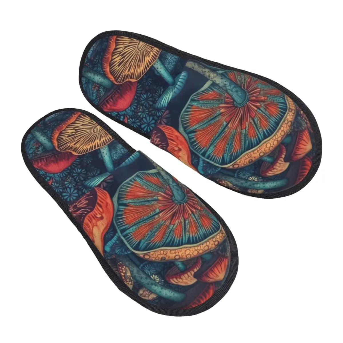 Pantofole da interno in peluche Funghi magici colorati Scarpe morbide e calde Calzature per la casa Autunno Inverno