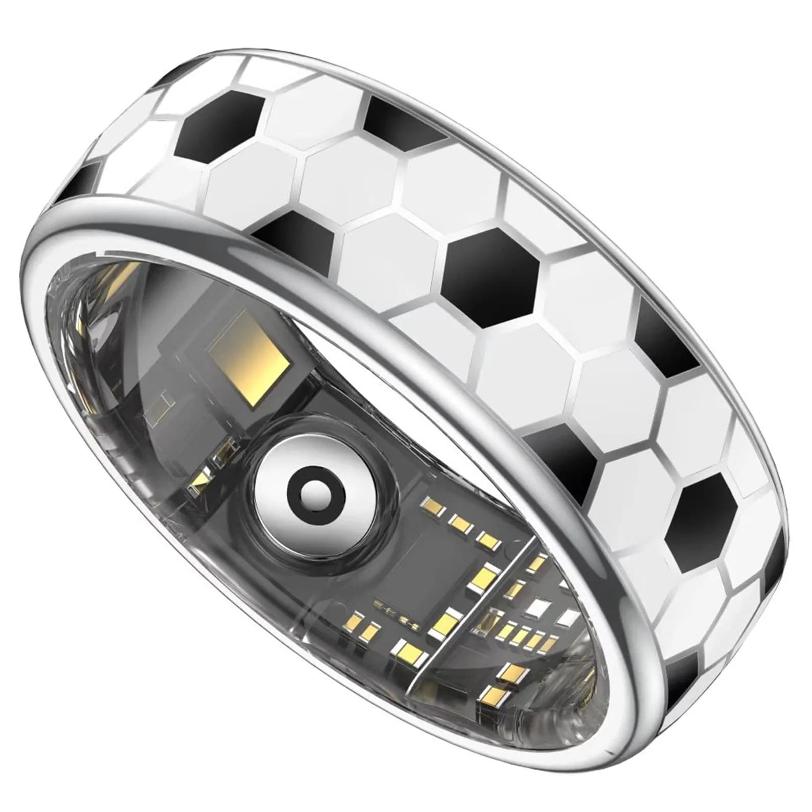 Anello Intelligente per Calcio con Chiamate, Messaggi, Allarme, Vibrazione, Controllo Telefono, Bluetooth, Scatto Foto, Cambio Pagina, Monitoraggio Salute, Sport, Impermeabile