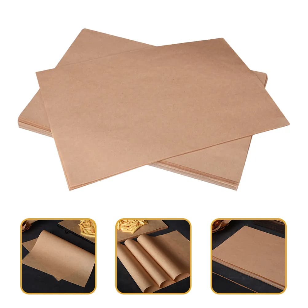 100 Fogli di Carta da Forno Antiaderente, Rivestimenti Oleoresistenti per Forno e Friggitrice ad Aria, per Biscotti, Pane, Torte, Carne, Pizza