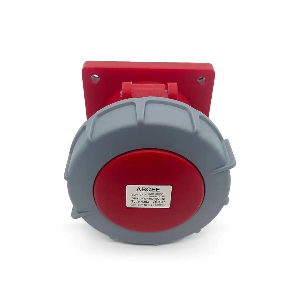 Connettore Industriale Impermeabile 63A 5 Pin Femmina (Compatibile con 60A), Contattore Industriale Impermeabile, Presa Nascosta IP67, Spina Aeronautica Trifase