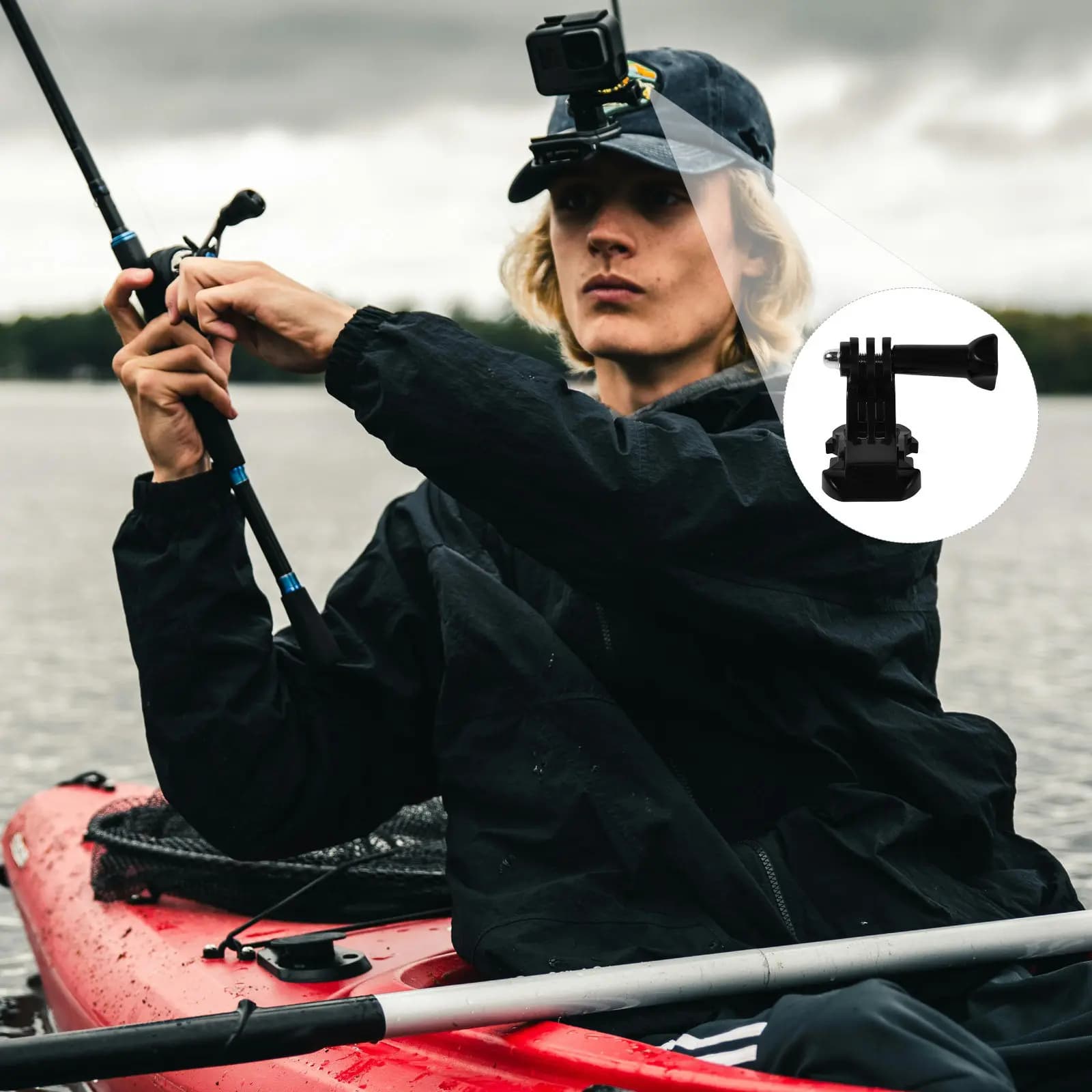 Surfboard Action Camera Mount Base Adjustable Angle Waterproof Bracket for Surfing Kayaking Water Skiing Easy Installation No