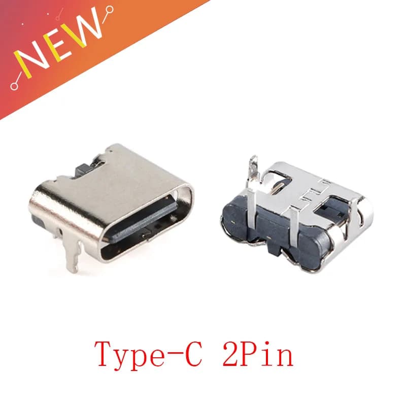 1-10 pz Type-C 2pin orizzontale 90 ° scheda Plug-in ricarica rapida tipo-C femmina USB femmina connettore Plug-in